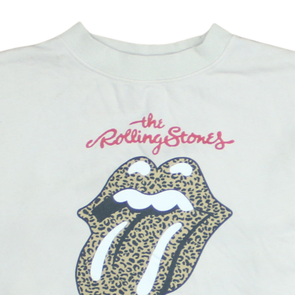 H&M Girls White Rolling Stones Leopard Print Pullover Sweatshirt 10-12 Years