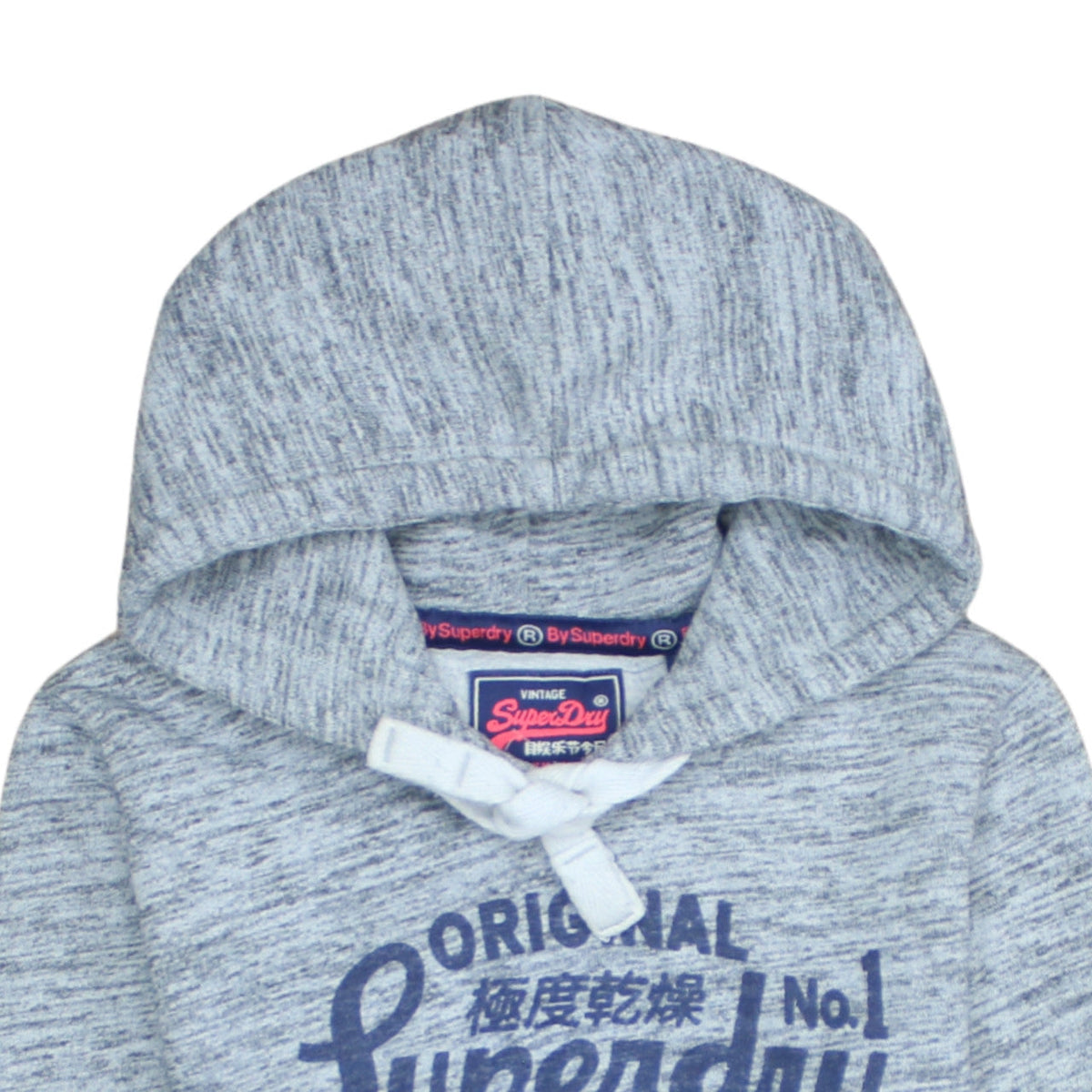 Superdry Womens Grey Pullover Hoodie Size S Vintage Logo Sweatshirt