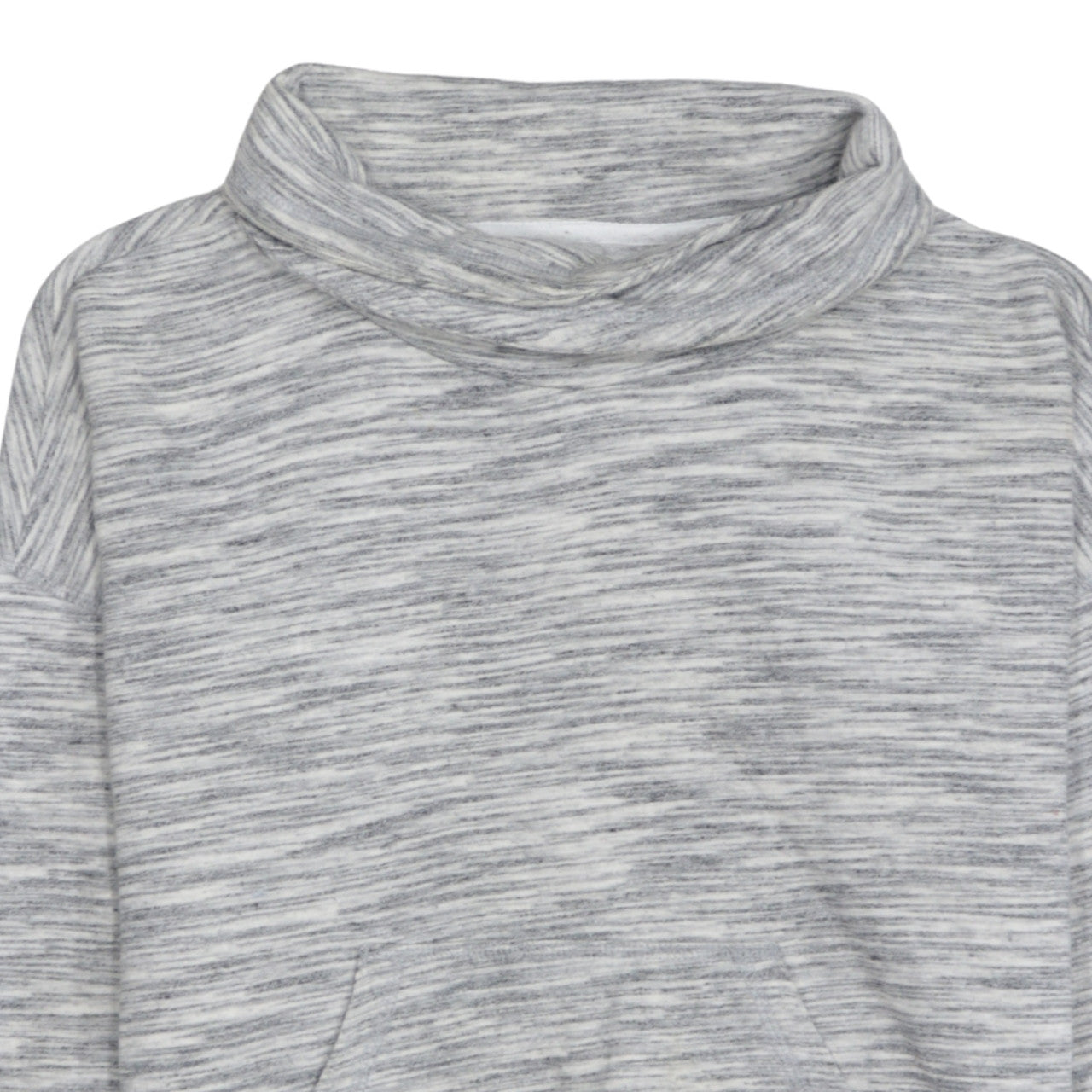 Reebok Women Grey Marl Cowl Neck Pullover Sweatshirt Size M