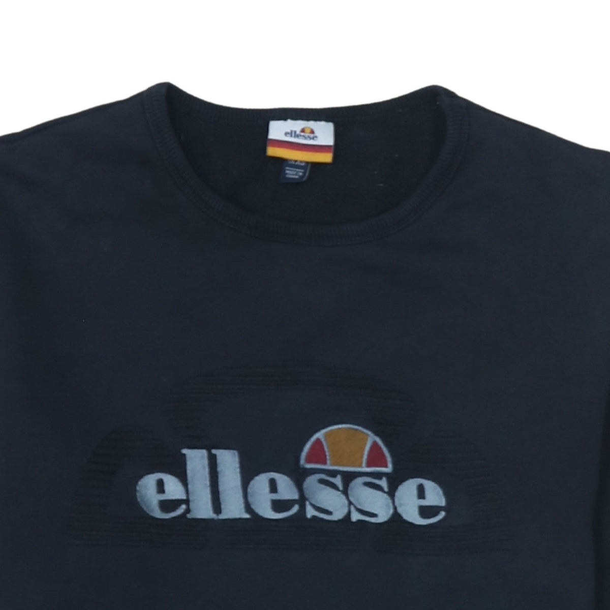 Ellesse Womens Black XS Pullover Sweatshirt Crew Neck Logo Cotton Blend
