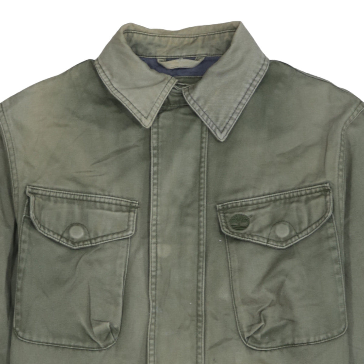 Timberland Men's Green Cotton Military Jacket Size S Regular Fit