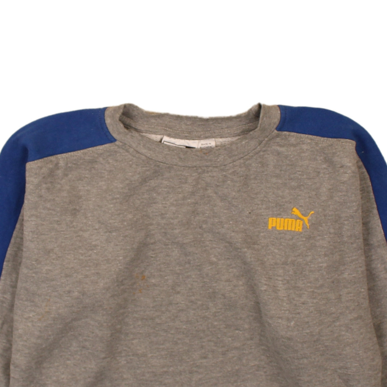 Puma Girls Grey & Blue Colourblock Logo Pullover Sweatshirt 10 Years