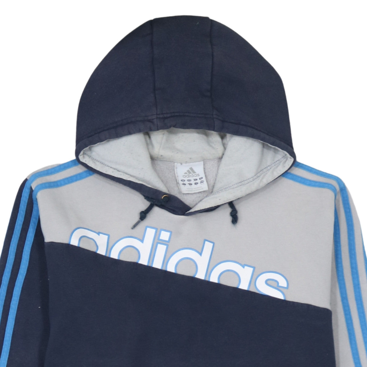 Adidas Men's Blue Pullover Hoodie Medium Graphic Logo Sportswear