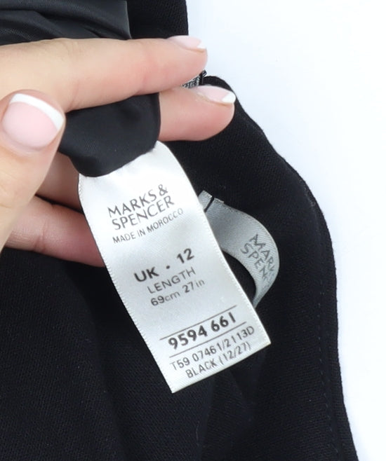 Marks and Spencer Women Black Size 12 Sleeveless Sheath Dress