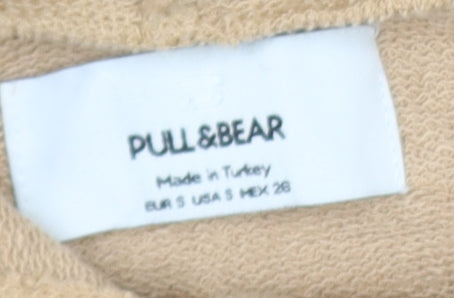 Pull&Bear Women’s Beige Pullover Hoodie Size 8 Casual Style