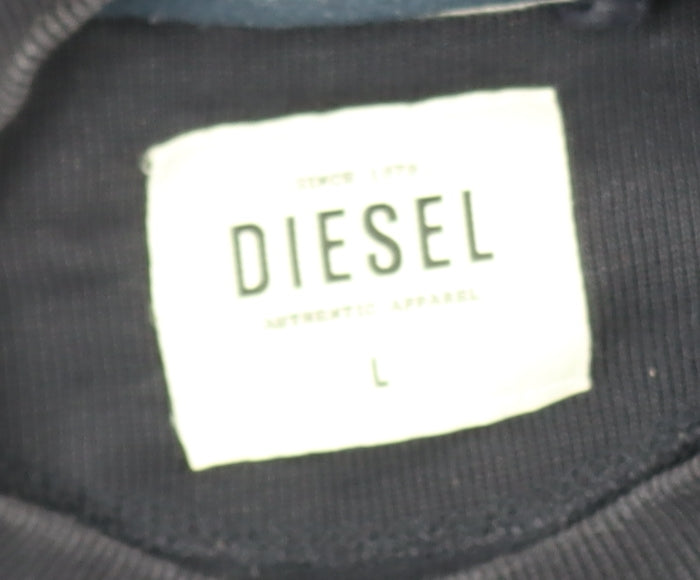 Diesel Mens Blue Logo Crew Neck Cotton Sweatshirt Size L