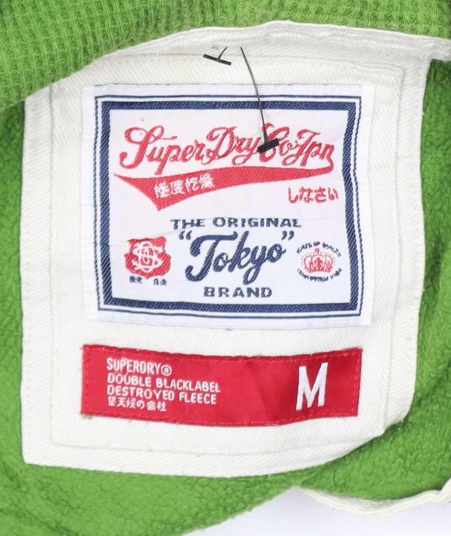 Superdry Women's Green Hooded Full Zip Fleece Jacket Size M