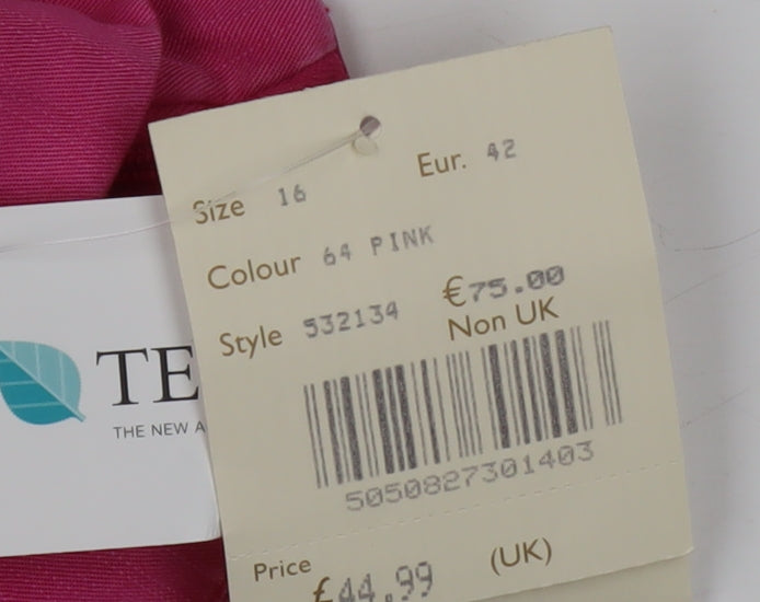 Ann Harvey Womens Pink Linen Blend Midi Pencil Skirt Size 16