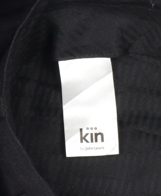 Kin by John Lewis Men's Black Wool Dress Trousers 34S Slim Fit