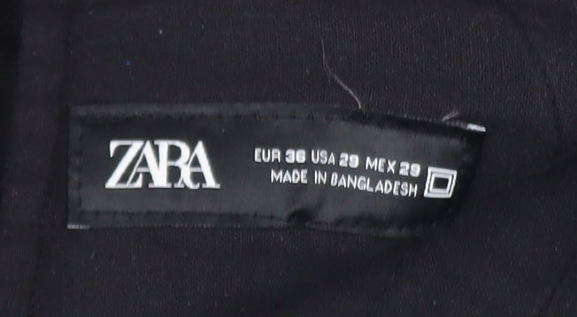 Zara Men's Black Chino Shorts Size 29 Slim Fit Cotton Blend