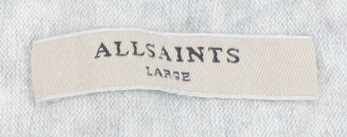AllSaints Women's Grey Relaxed Long Sleeve Jersey Top Size L