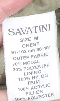 Savatini Men's Black Bomber Jacket Size M 38in Lined Full Zip Casual