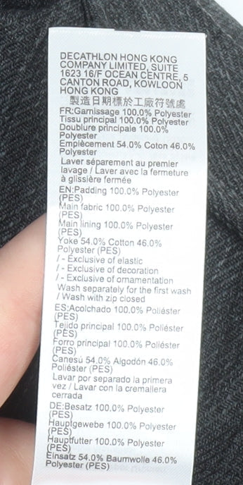 Decathlon Men’s Grey 2XL Hooded Parka Jacket Polyester Cotton Outdoor