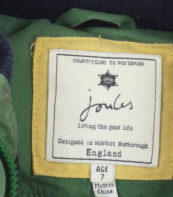 Joules Boys Green Padded Bodywarmer Gilet Age 7 Cotton Blend