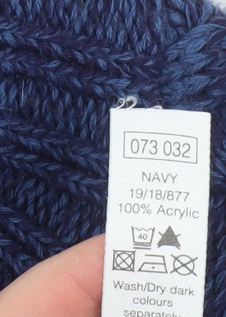 M&Co Women’s Blue Cable-Knit Petite Short Sleeve Cardigan Size S