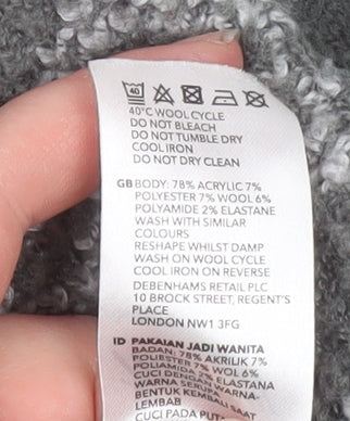 Mantaray Women’s Grey Fair Isle Fringe Cardigan Size 12 Regular