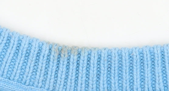 Mantaray Women Blue Cable-Knit Jumper Size 14 Cotton Blend