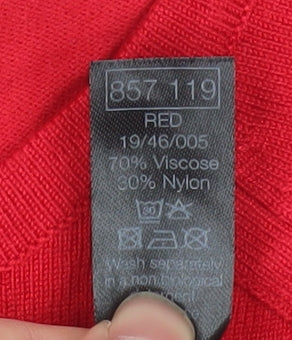 M&Co Petite Women’s Red 3/4 Sleeve Button Detail Knit Top Size 12