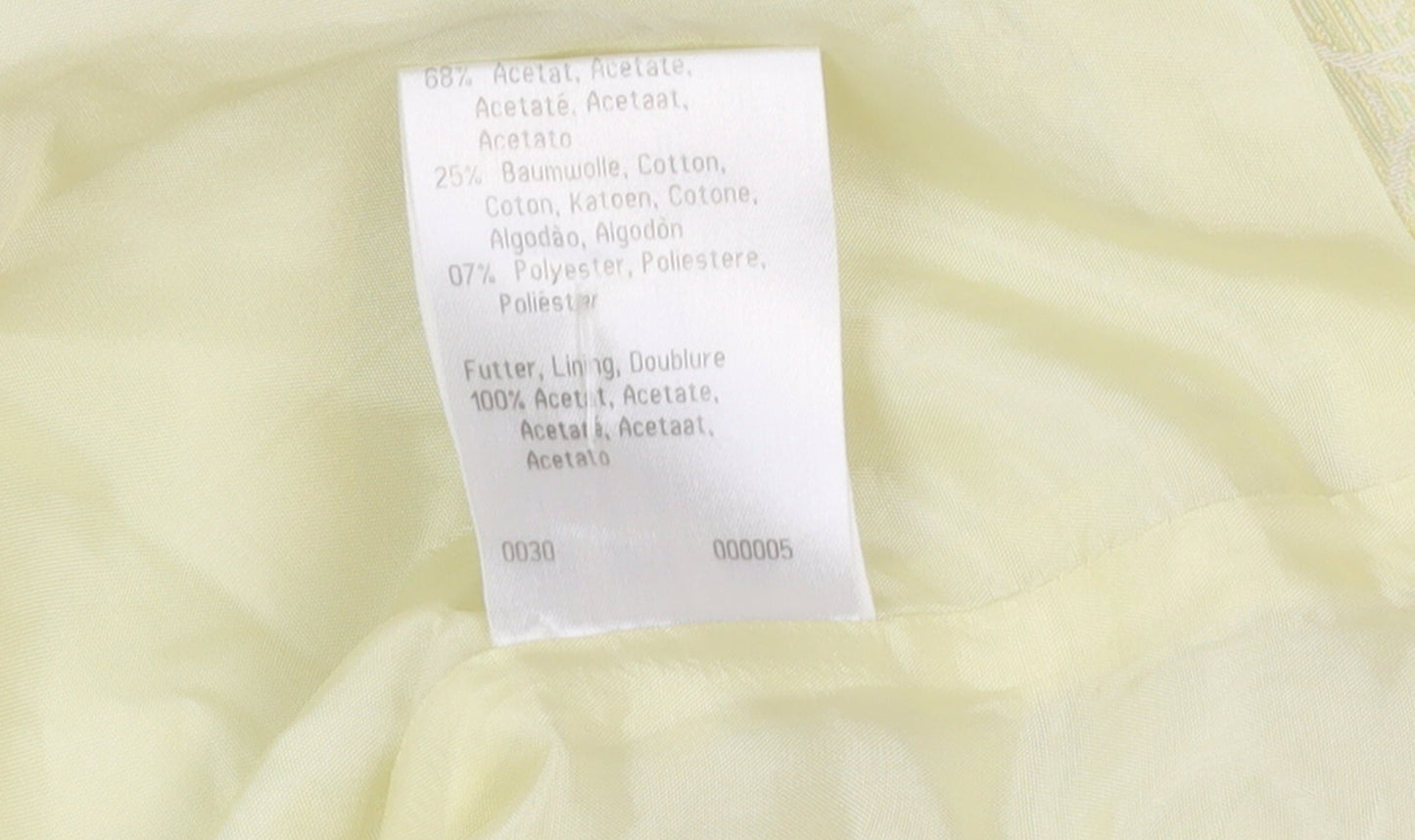 Vera Mont Women’s Yellow Textured Collarless Blazer UK 14