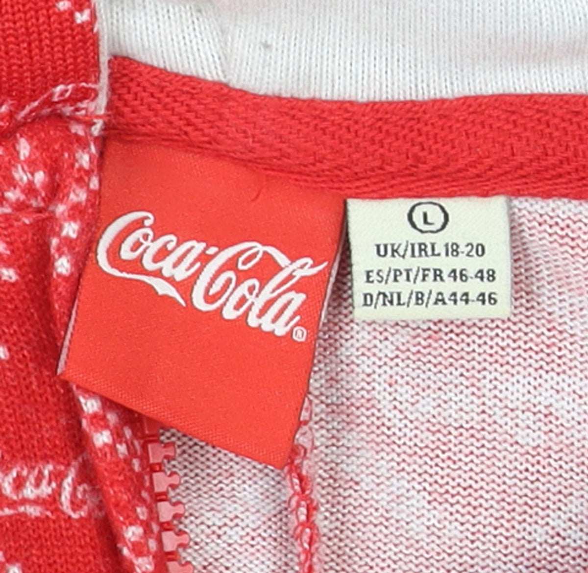 Coca-Cola Men's Red Fair Isle Hooded One Piece Fleece L