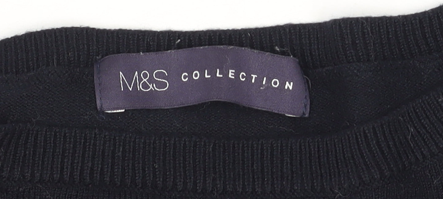Marks & Spencer Women’s Black Bell Sleeve Knit Jumper Size 12