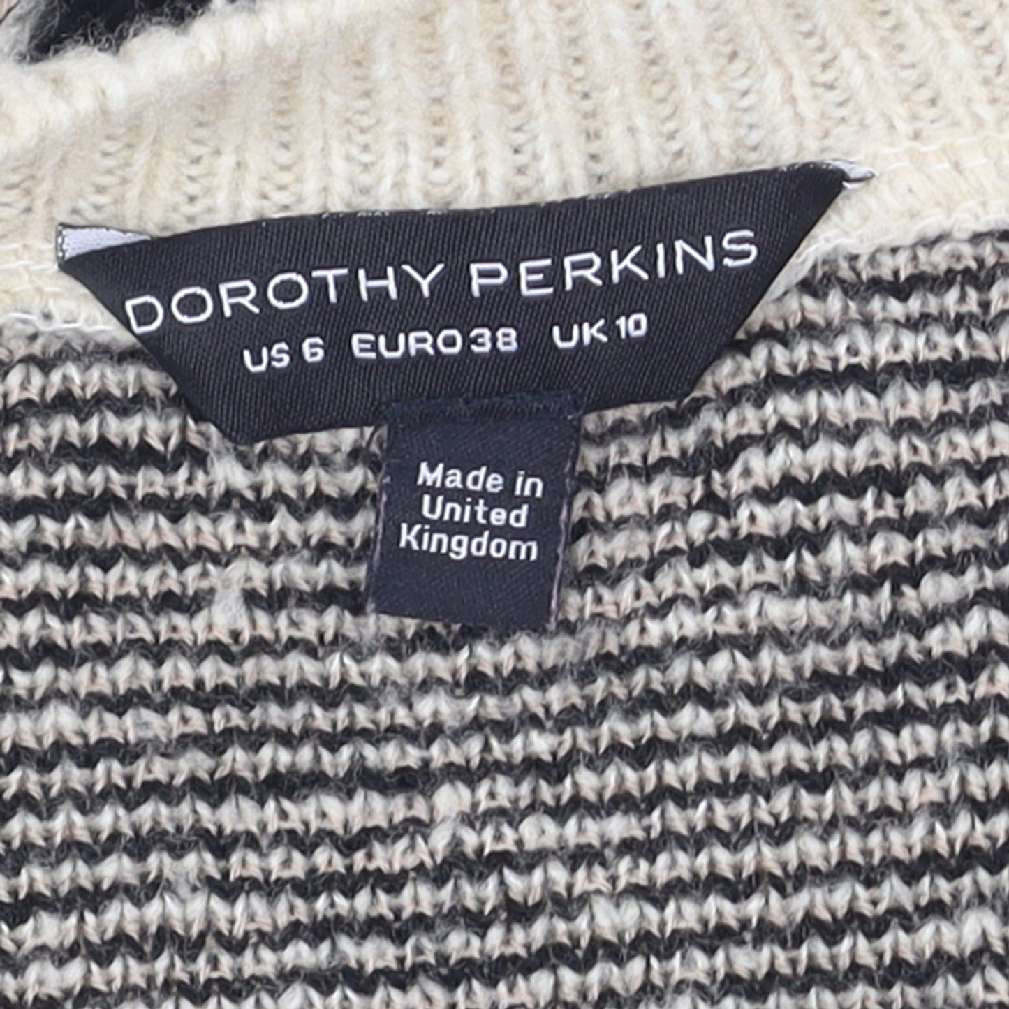 Dorothy Perkins Women Beige Leopard Print V-Neck Jumper Size 10