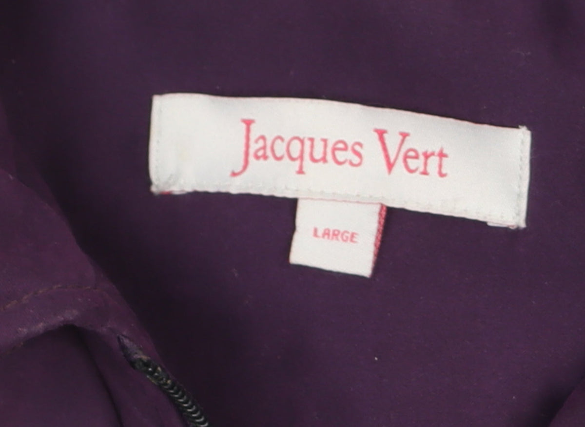 Jacques Vert Women Purple L Mid-Length Overcoat Polyester Blend