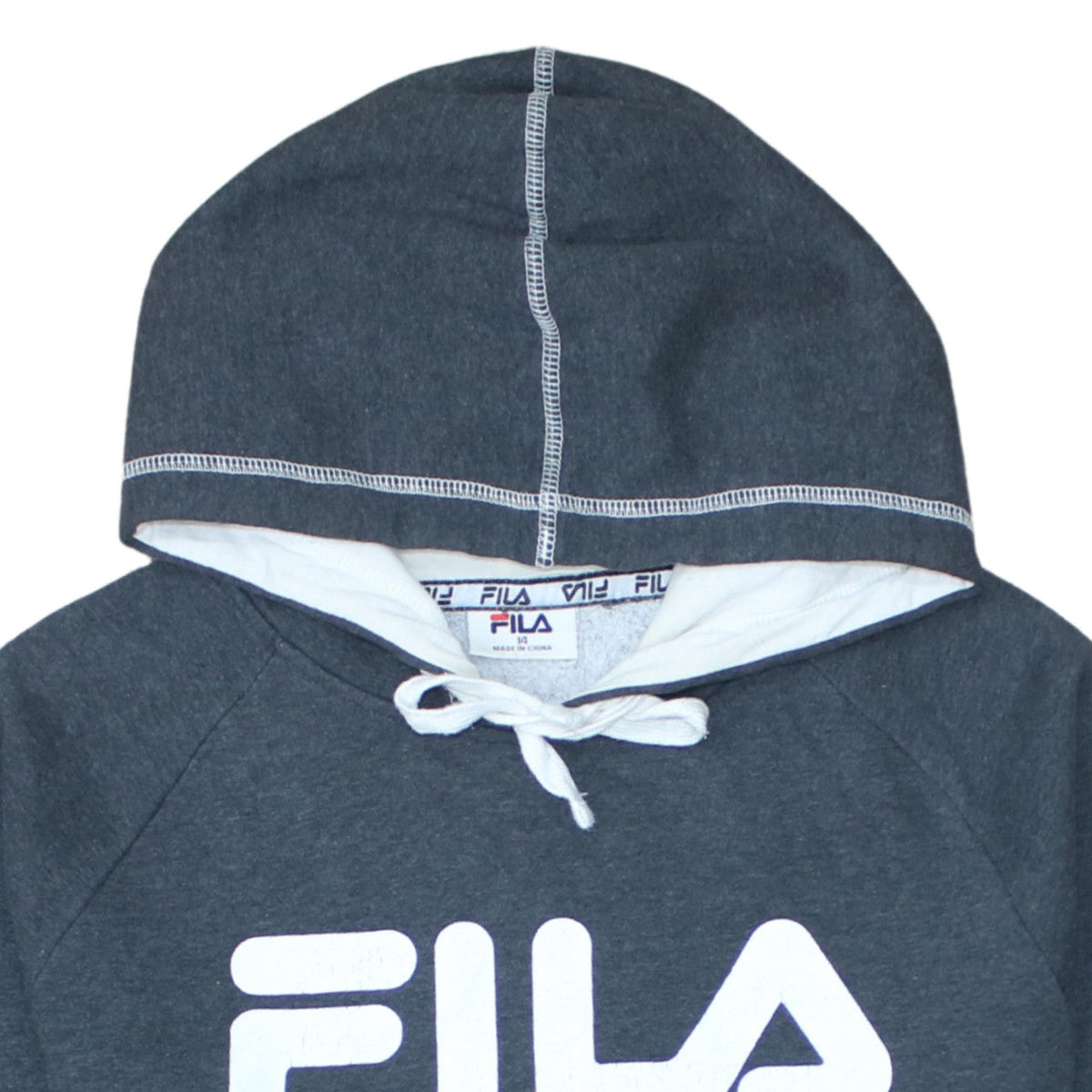Fila Womens Grey Long Sleeve Pullover Hoodie Size 14 Cotton Blend
