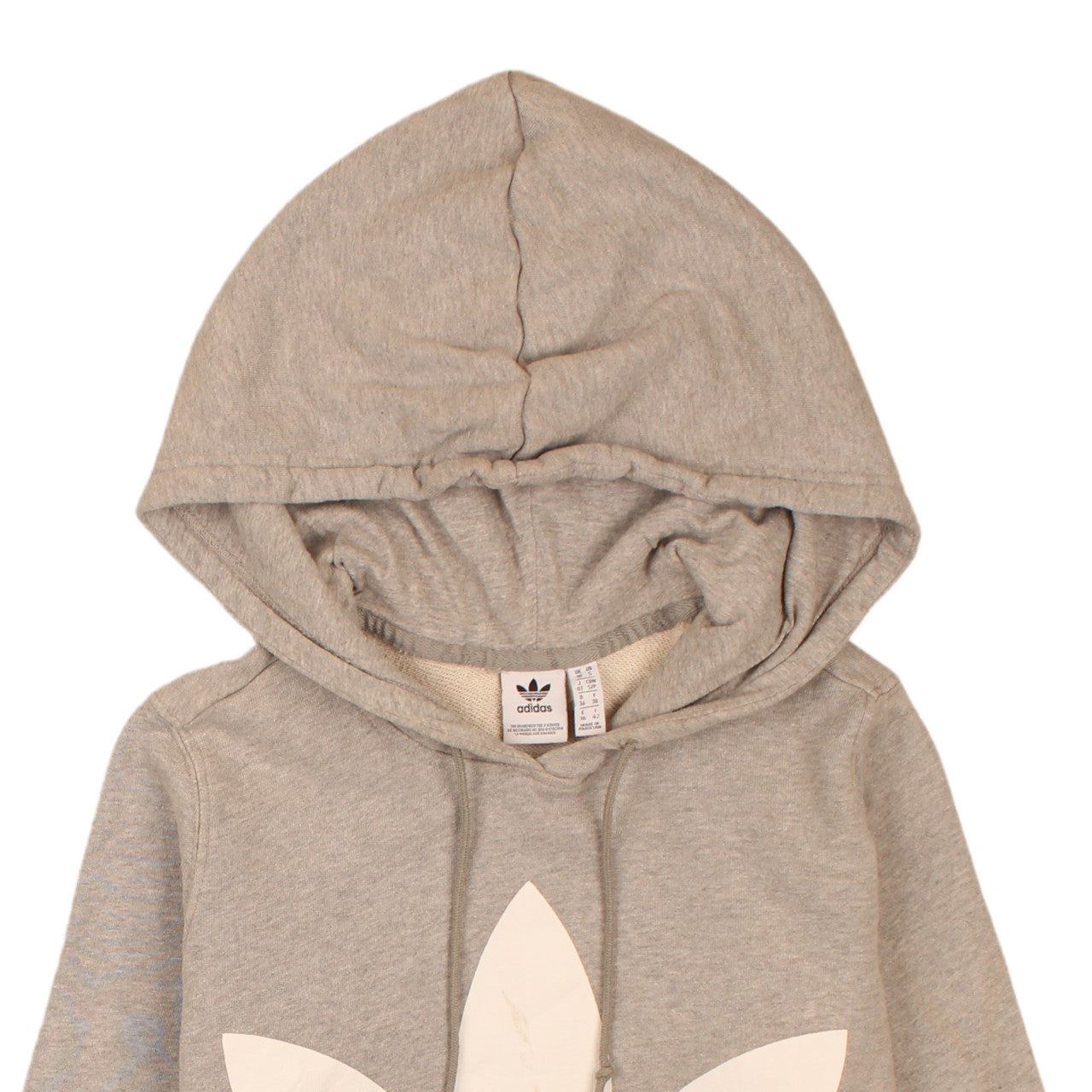 Adidas Womens Grey Hooded Pullover Sweatshirt UK 10