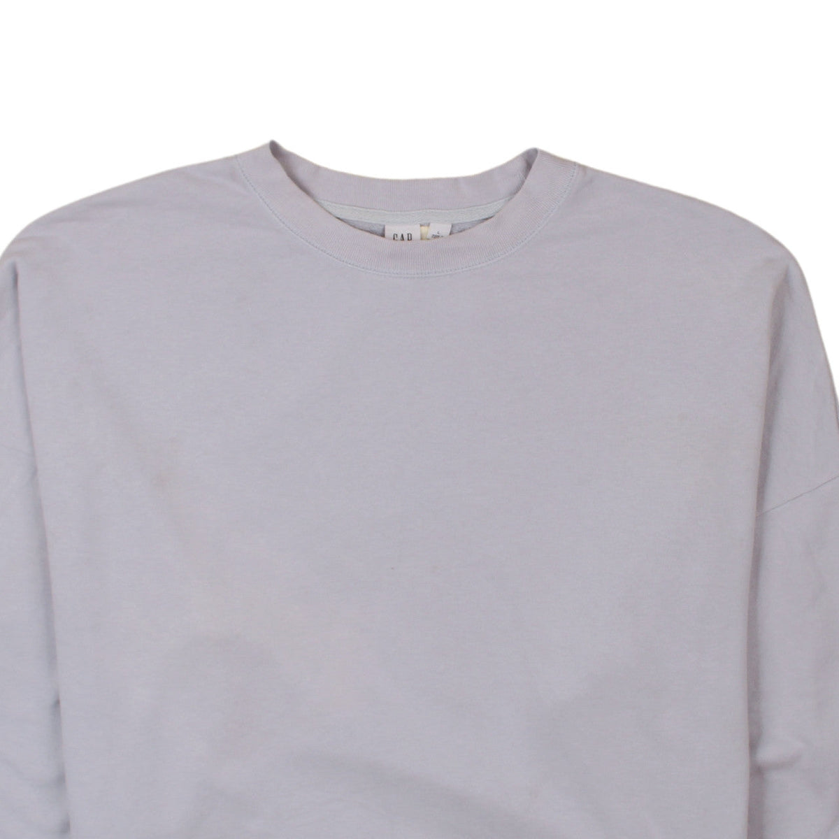 Gap Women Light Grey Cotton Crew Neck Pullover Sweatshirt L