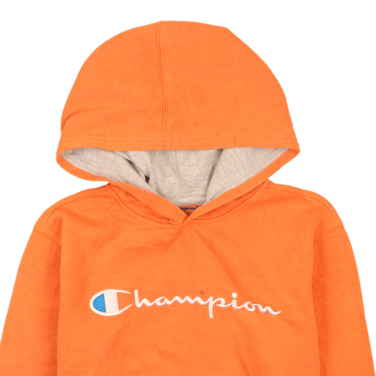Champion Boys Orange Pullover Hoodie L Embroidered Logo Fleece