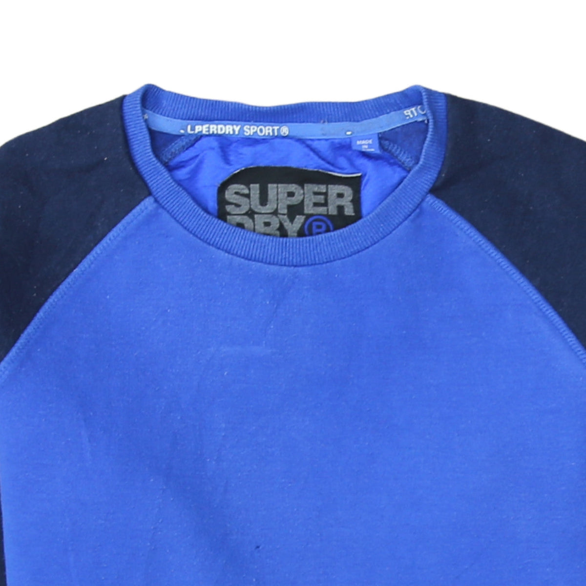 Superdry Men Blue L Crew Neck Pullover Sport Sweatshirt