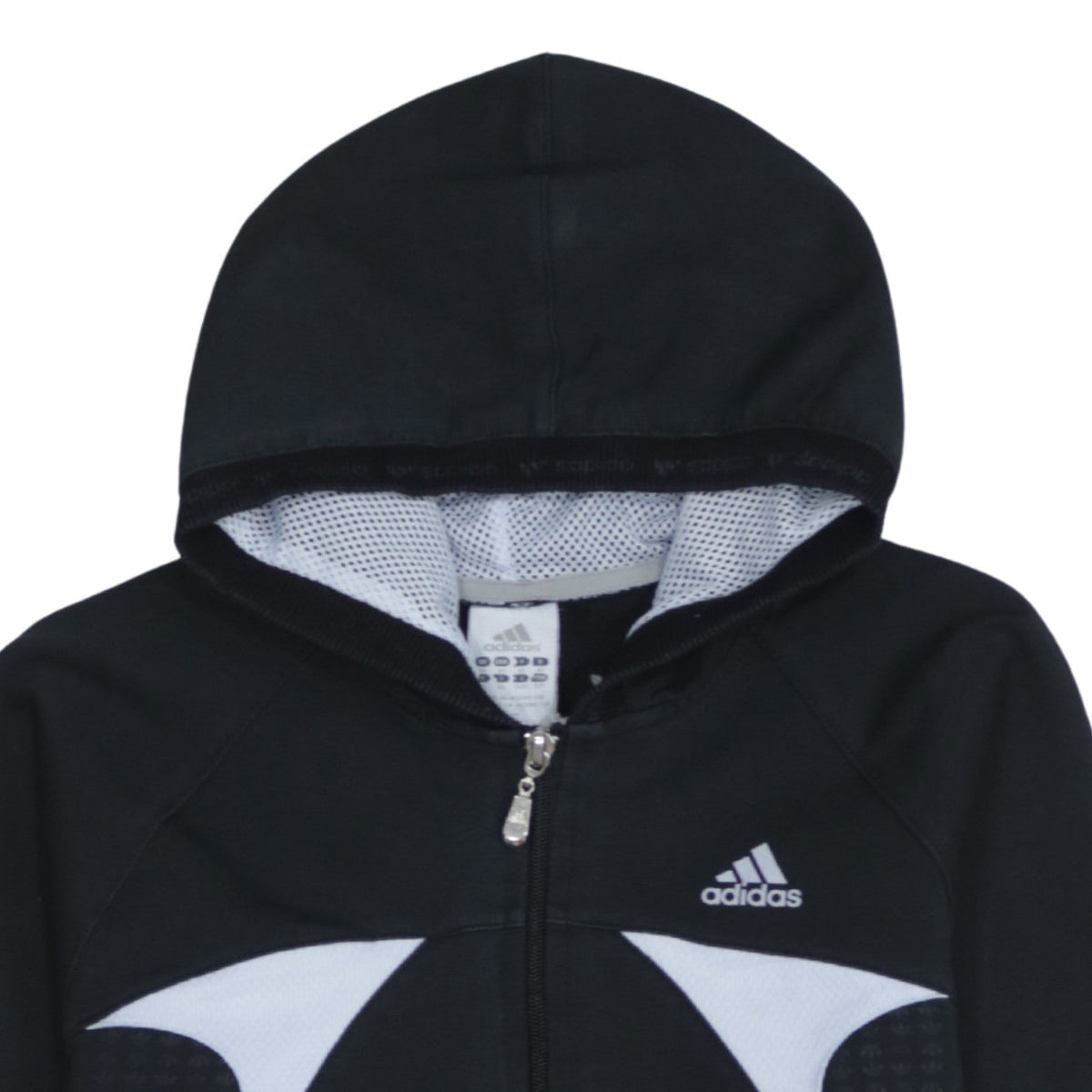 Adidas Women's Black Full Zip Hoodie Size 12 Hooded Sweatshirt
