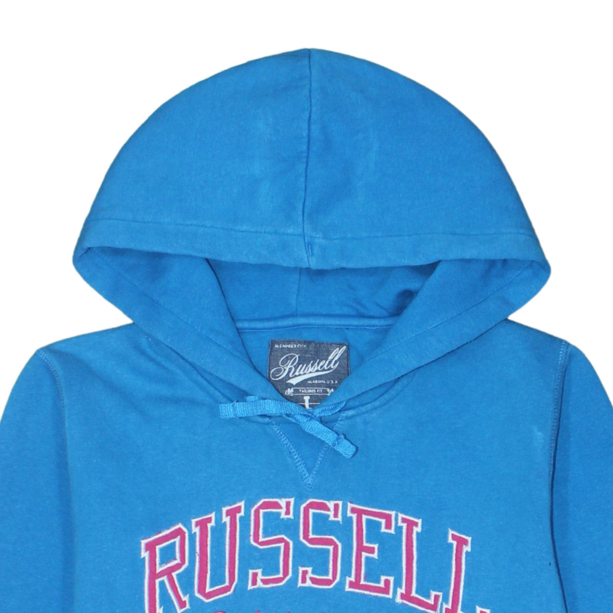 Russell Athletic Womens Blue Pullover Hoodie Size L Cotton Blend