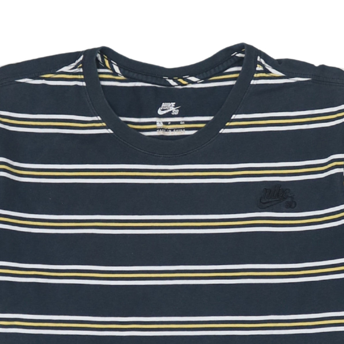 Nike SB Men's Blue Striped Cotton Crew Neck T-Shirt Size S