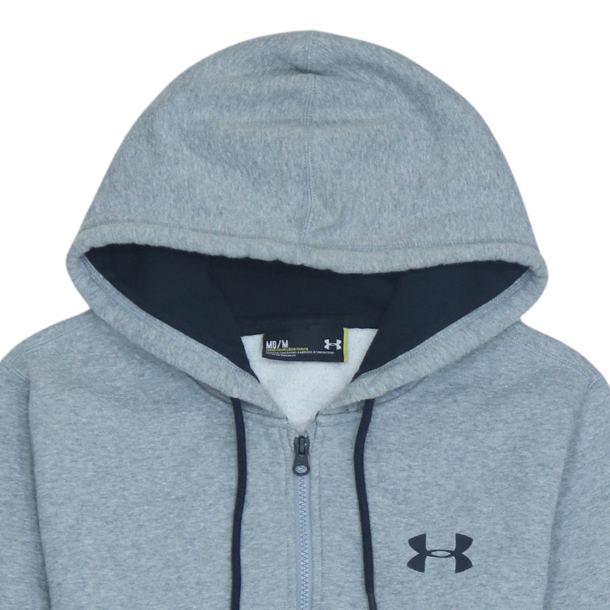 Under Armour Mens Grey Full Zip Hoodie Size M Relaxed Fit Sportswear