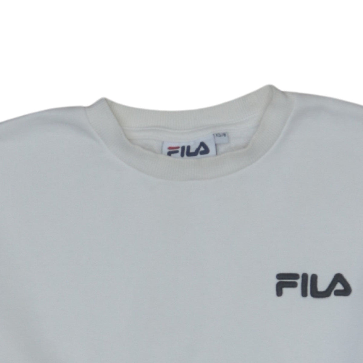 Fila Womens White XS Crew Neck Pullover Logo Sweatshirt