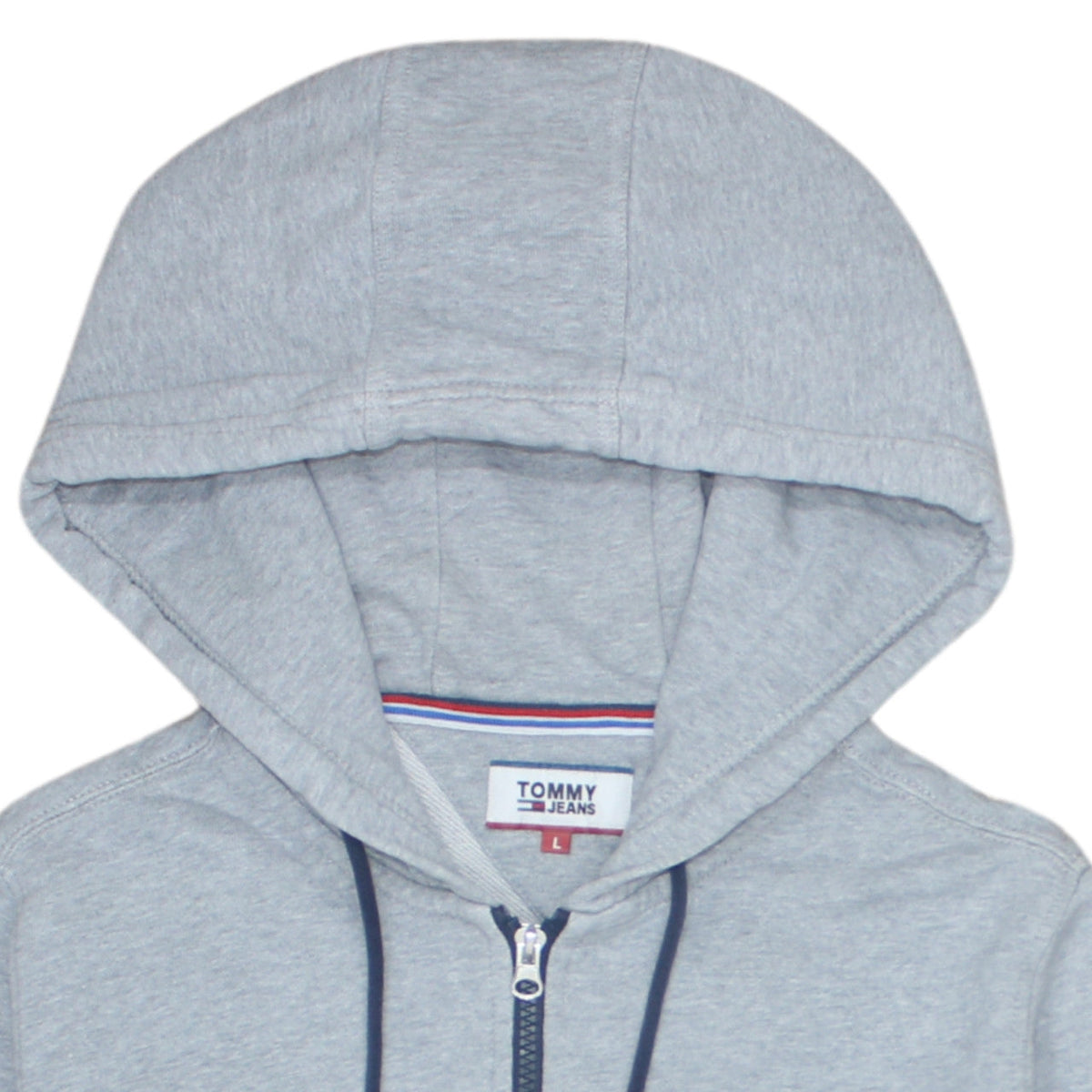 Tommy Jeans Men's Grey Full Zip Hoodie Sweatshirt Size L
