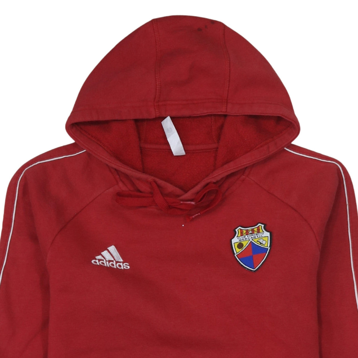 Adidas Men's Red Pullover Hoodie Small Embroidered Sports Style