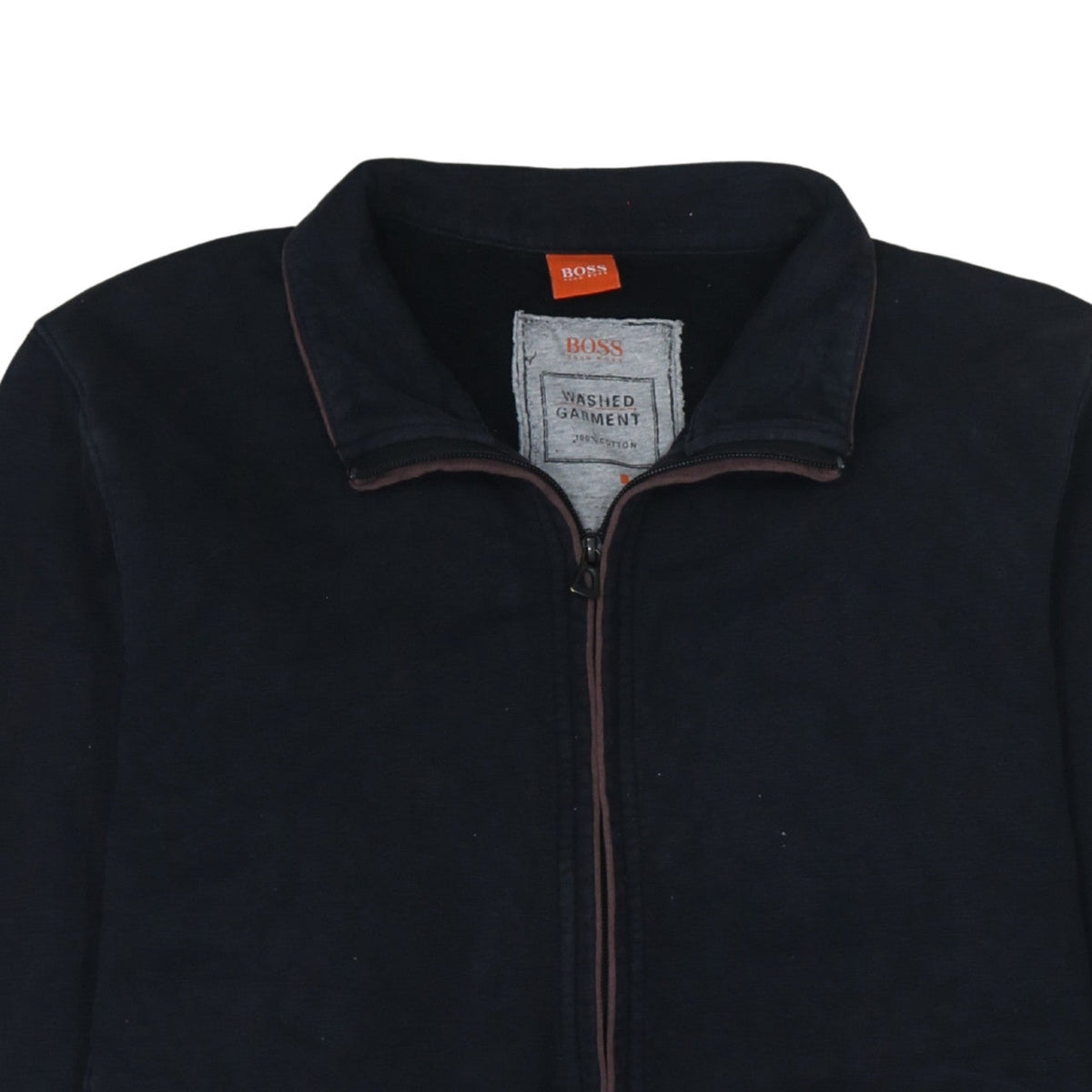 Hugo Boss Men's Black XL Basic Full Zip Cotton Activewear Jacket