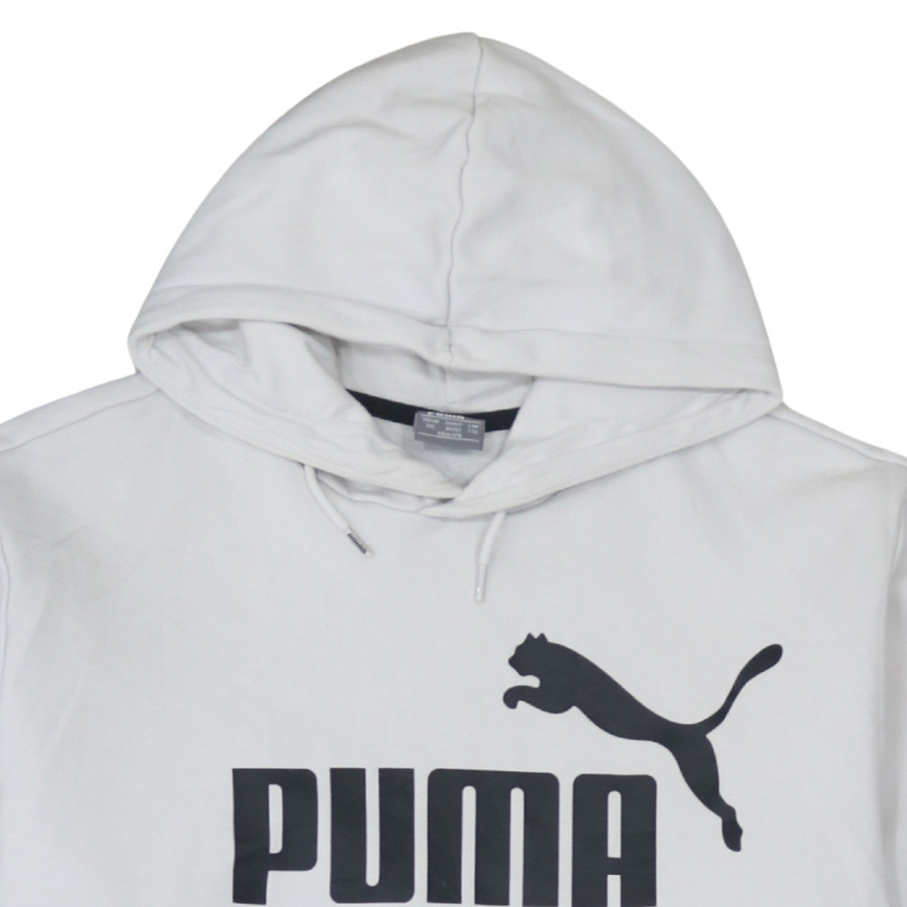 Puma Men's White Pullover Hoodie XXL Logo Fleece Sweatshirt