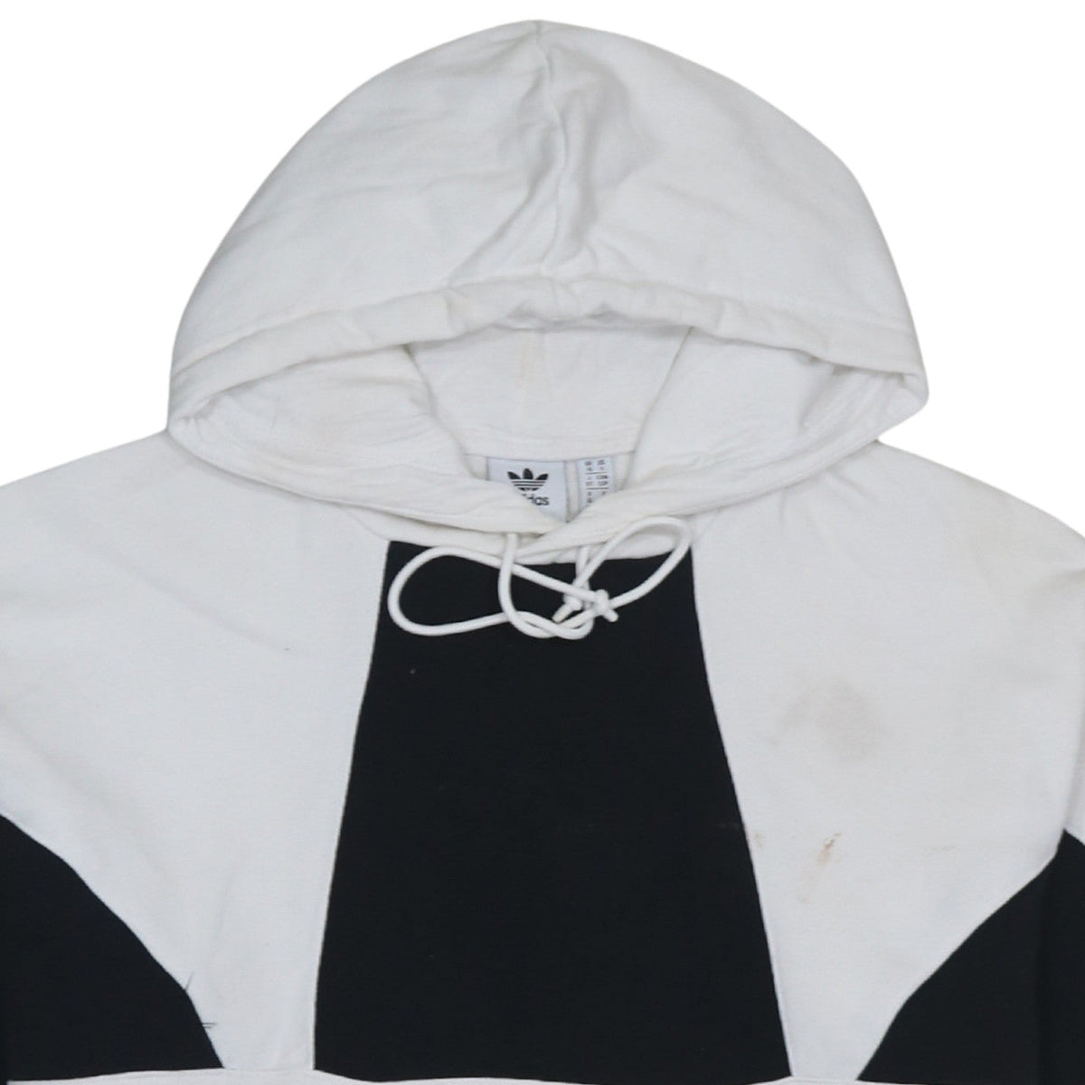 Adidas Women's White & Black Pullover Hoodie UK 10 Cotton Blend