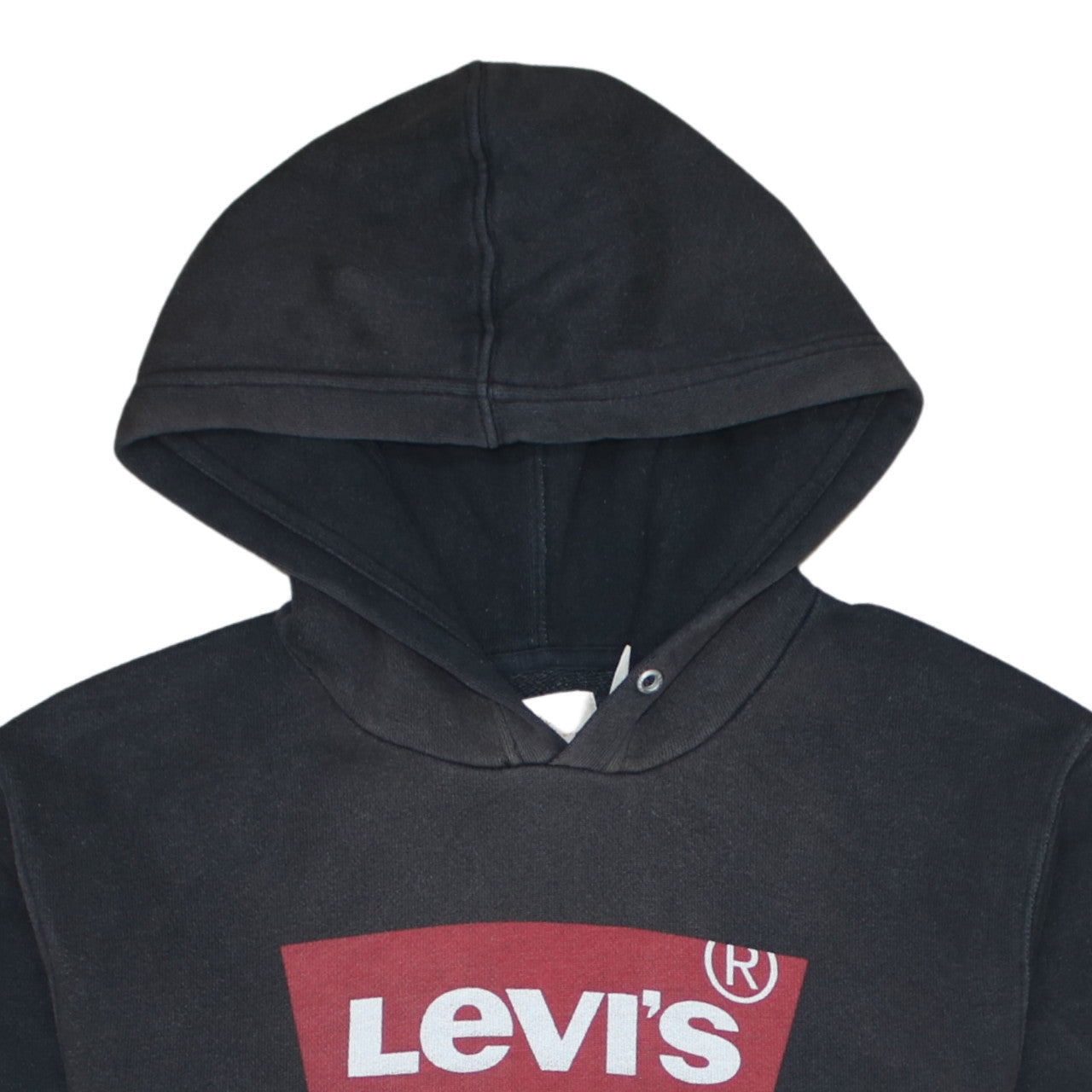 Levi's Womens Black L Pullover Hoodie Logo Cotton Sweatshirt