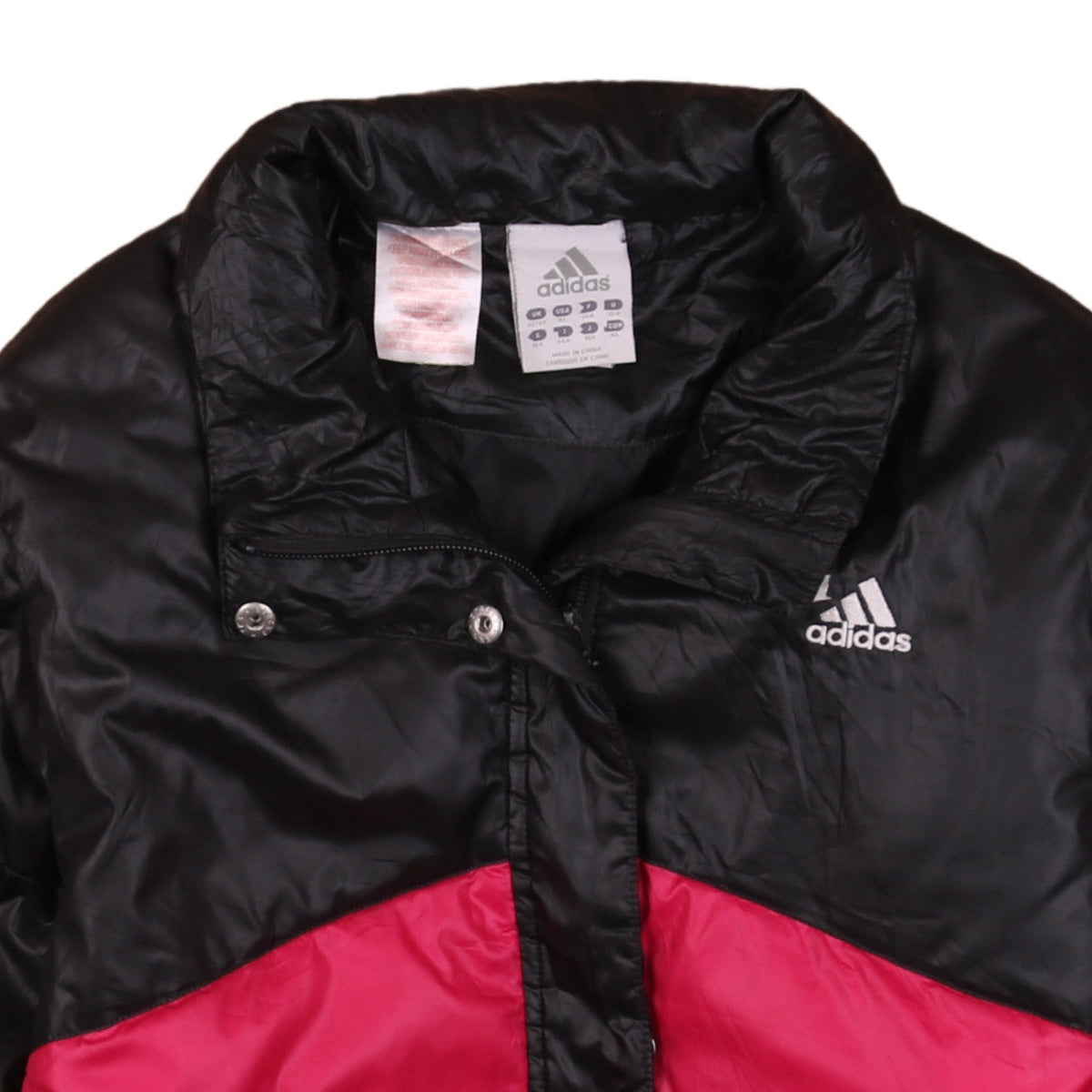 Adidas Girls Black Pink Ivory Colourblock Padded Activewear Jacket Age 14