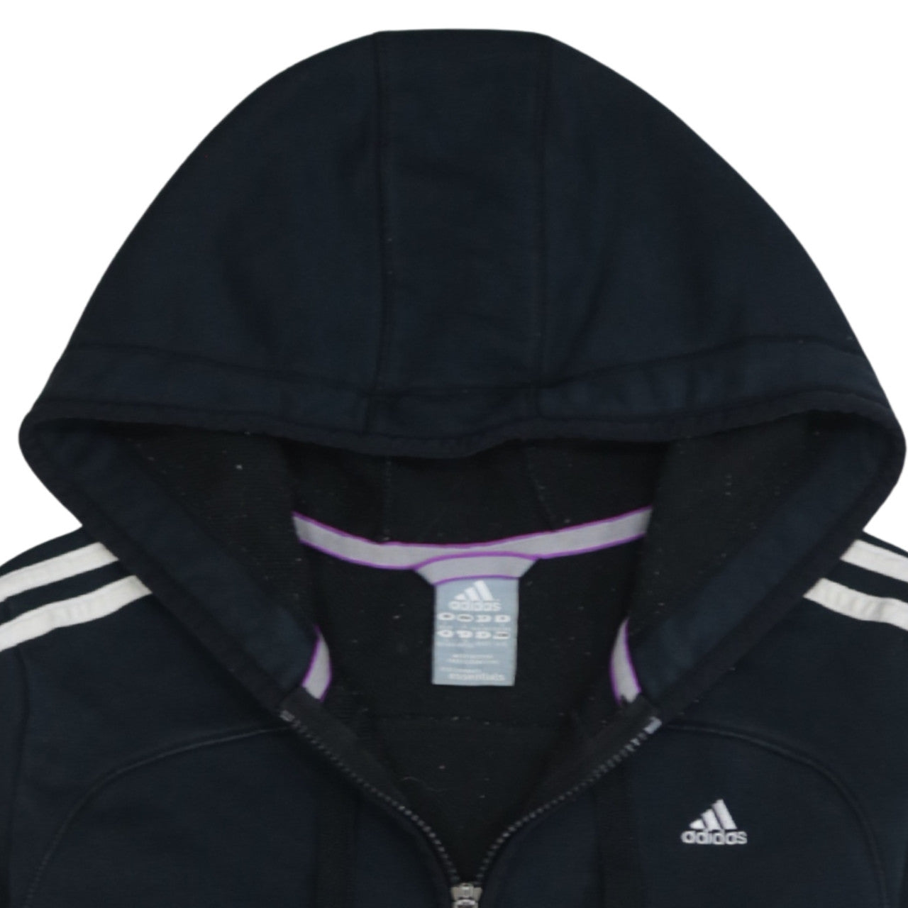 Adidas Women's Black Full Zip Hoodie Size L Essentials Sportswear