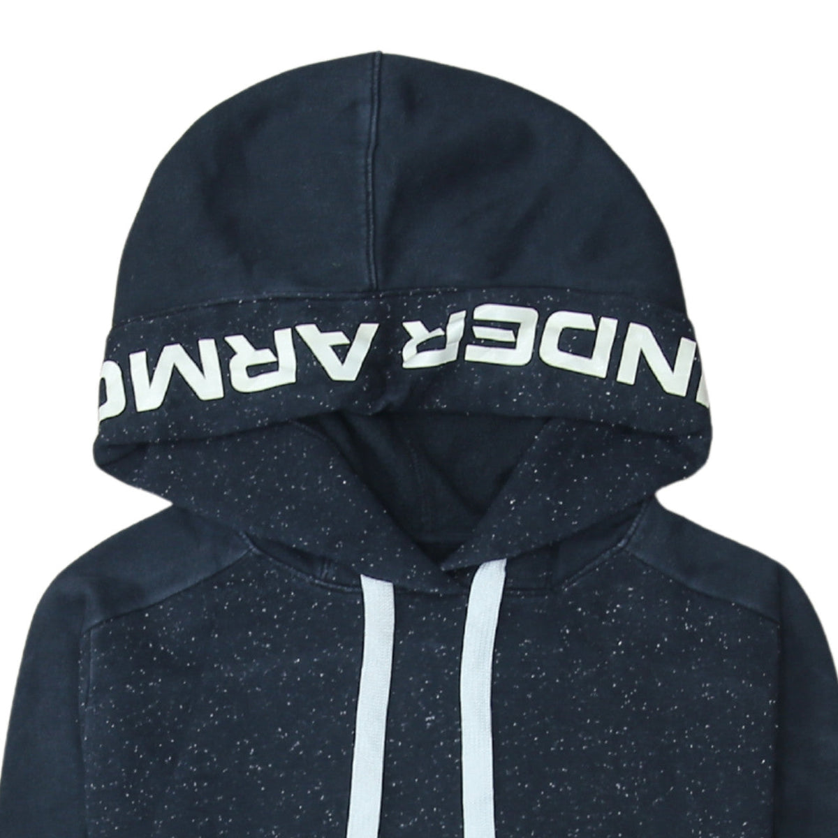 Under Armour Womens Navy Blue Speckled Pullover Hoodie Size S Loose Fit