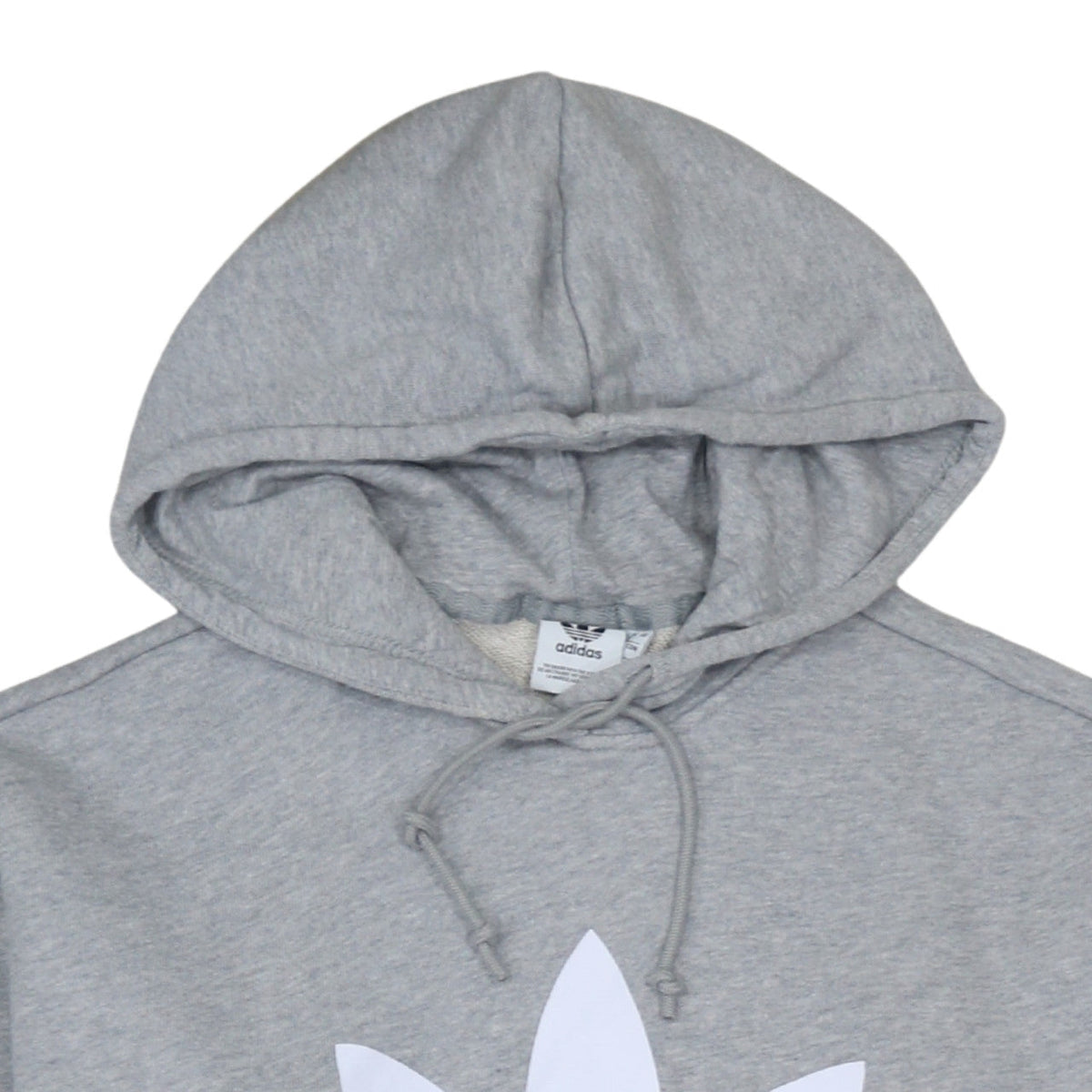Adidas Mens Grey Pullover Hoodie L Logo Graphic Hooded Sweatshirt