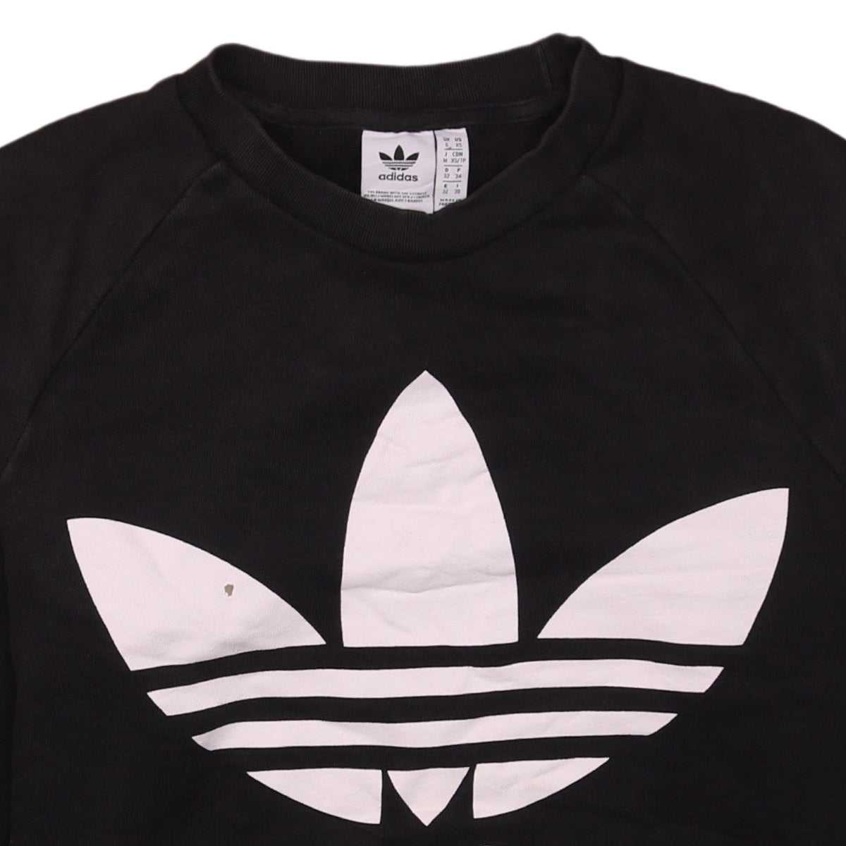Adidas Womens Black XS Pullover Sweatshirt with Logo Print