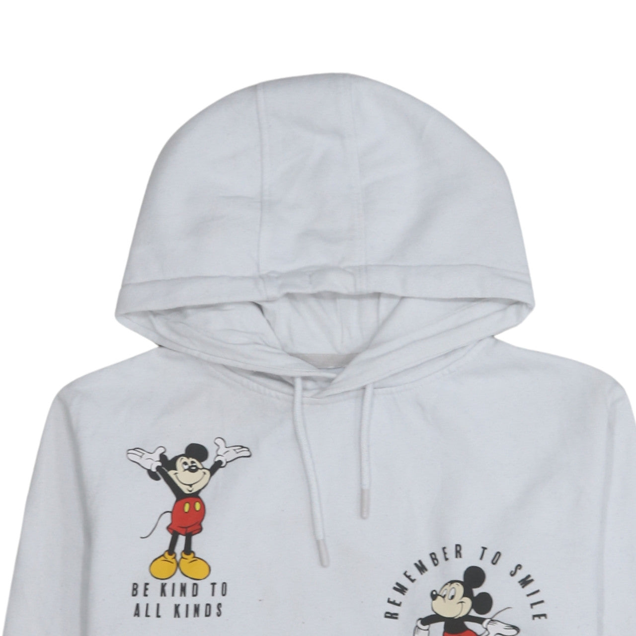 Disney Womens White Mickey Mouse Graphic Pullover Hoodie XS