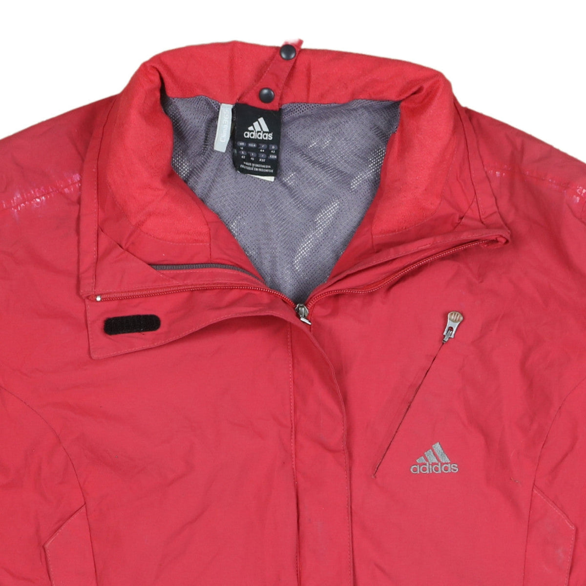 Adidas Women's Red Windbreaker Jacket Size 16 Reflective Sport Style
